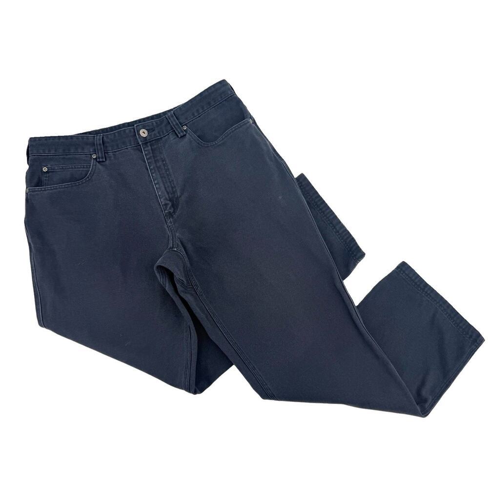 Duluth Trading Heavyweight Blue Canvas Workwear Straight Leg Pants 38x32 (38x31)